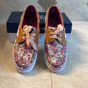 Pink Bahama Liberty Floral Sperry Boat shoes Sz 8.5